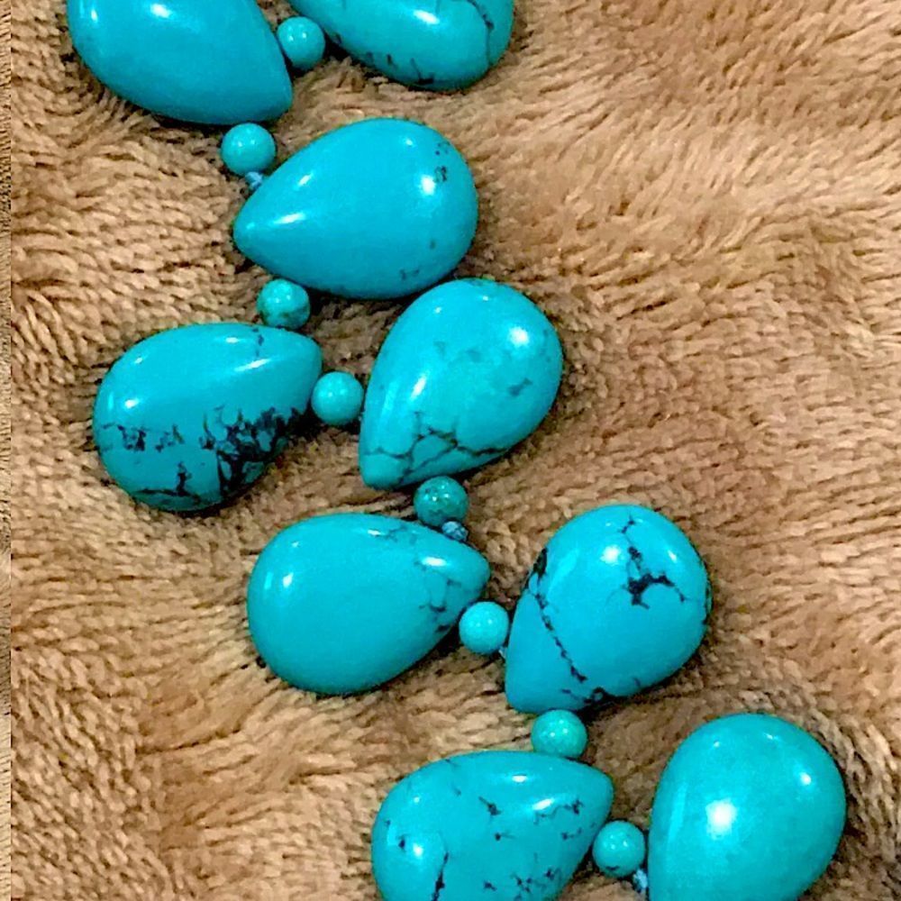VINTAGE LUC Turquoise Bidirectional Sterling Silver Necklace - Picture 3 of 14